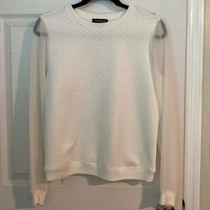 Fabulous White Trouvé Blouse with transparent sleeves.